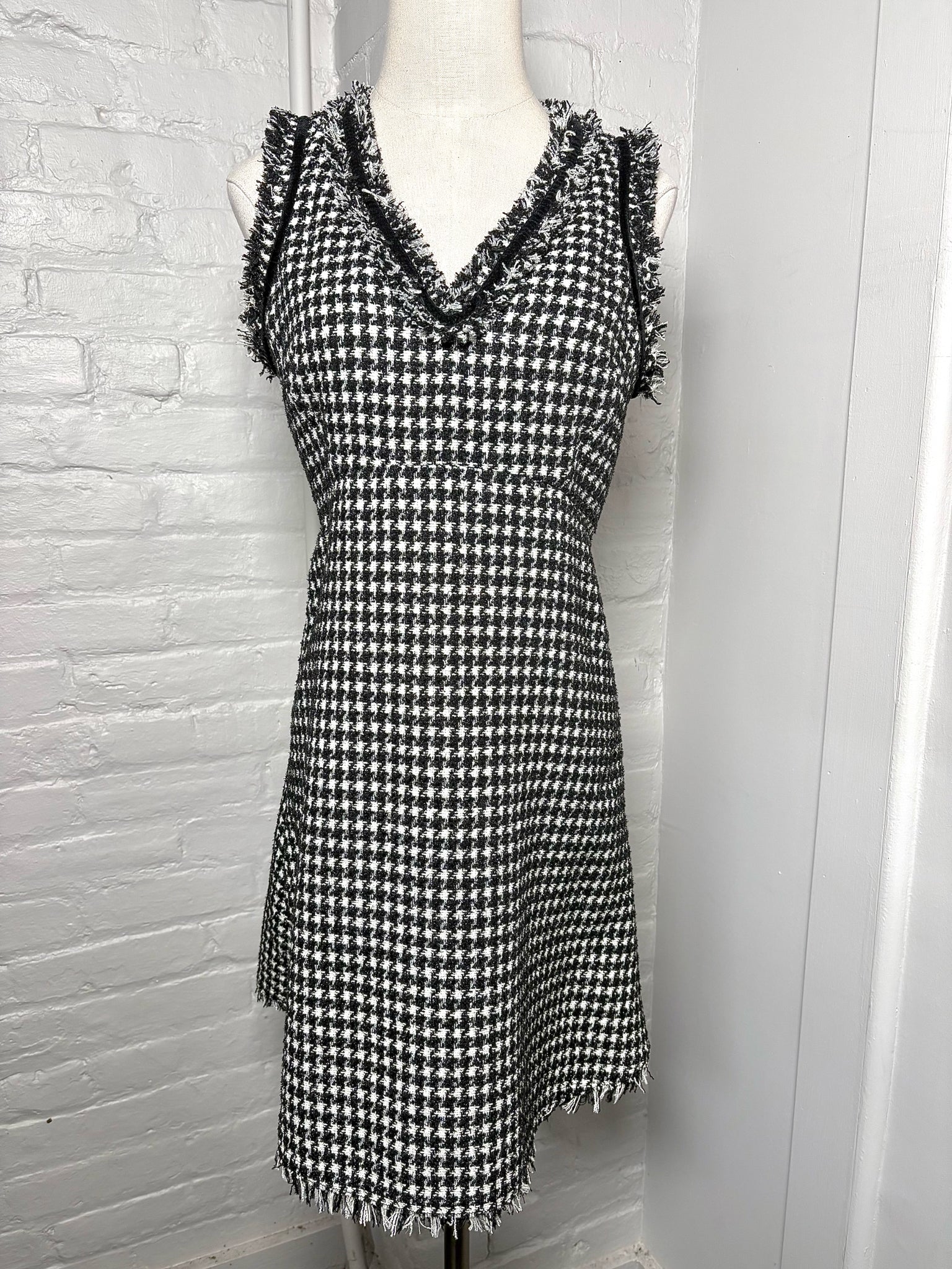 black white tweed dress Women's Kate Spade New York Houndstooth Dress, Size 2 Zapaka Women Dusty Sage and seasonal celebrations Mar/26 Color:Burgundy Long Coat