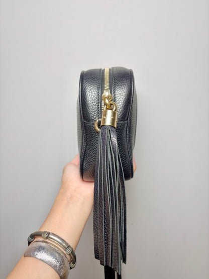 Gucci Solid Leather Black Cowhide Soho Disco Purse