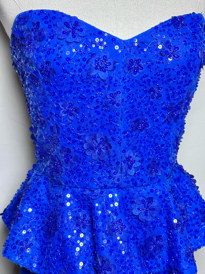 Women Size S Dress the Population Cobalt Blue Sequins Women's Dress