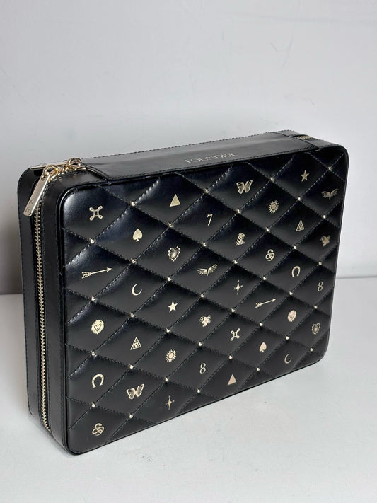 Foundrae Quilted, Symbols Leather Pre-owned Travel Jewelry Case