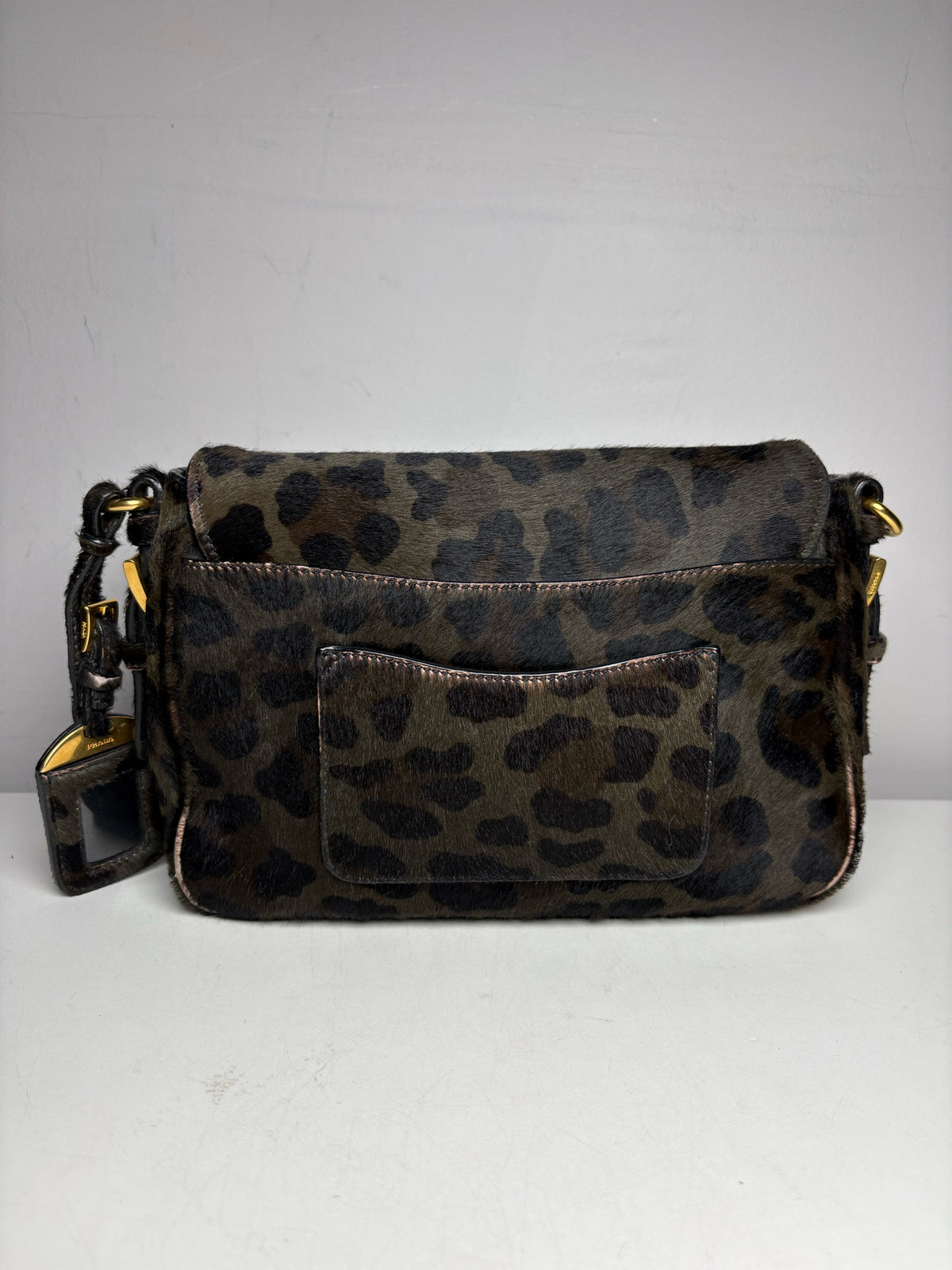 Women's Authentic Prada Cavallino Leopard Calf Hair Vintage Authentic Pre-Owned Crossbody Bag