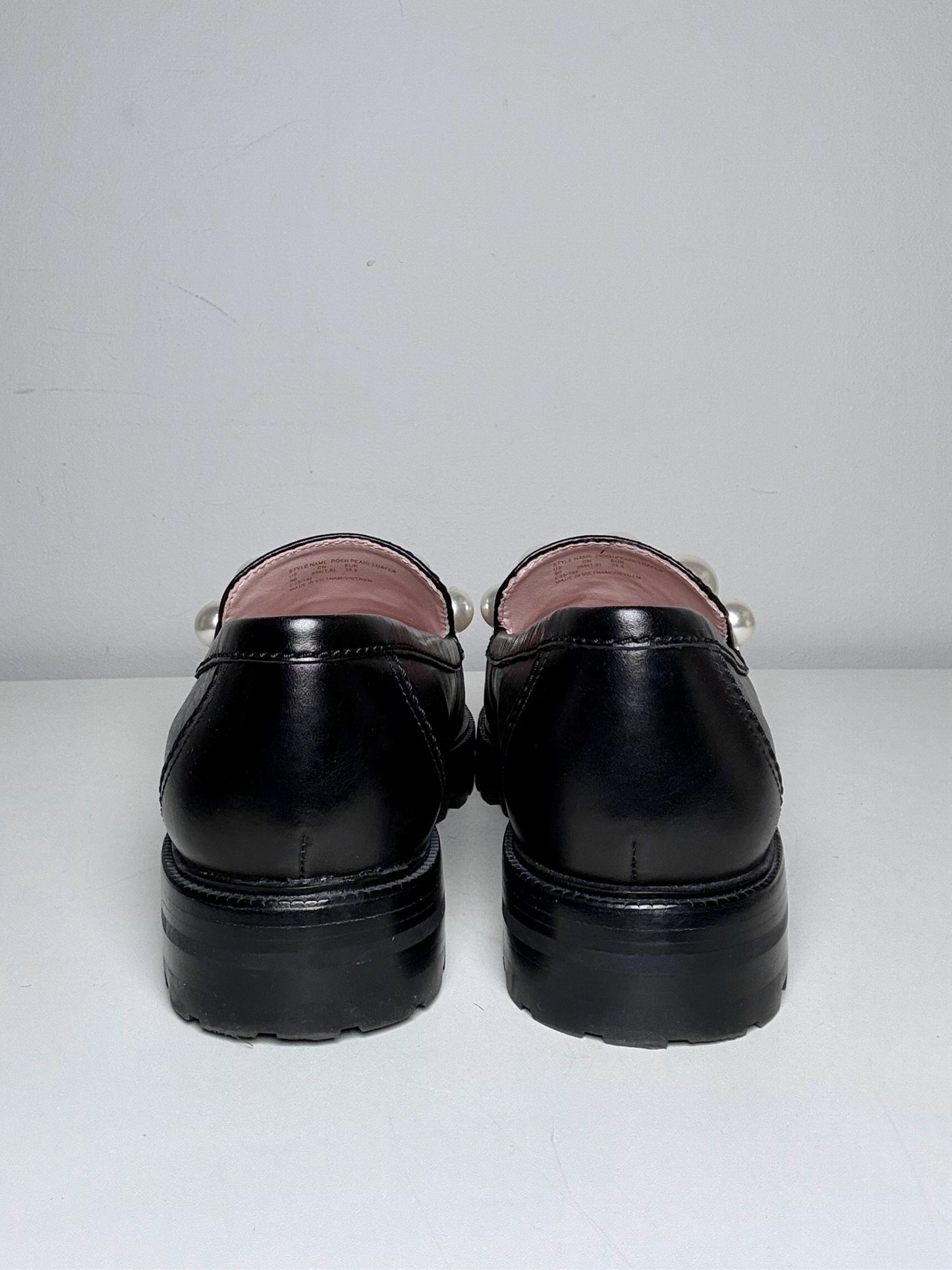 W Shoe Size 9 Kate Spade Madison Ave Black & White Leather Pre-owned Loafers