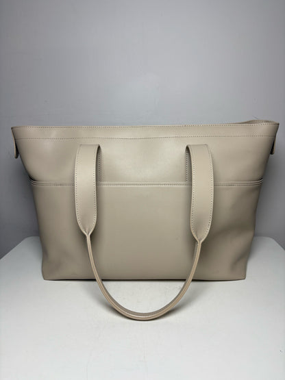 Women's Monos Metro Taupe Vegan Leather Pre-Owned Travel Tote Bag