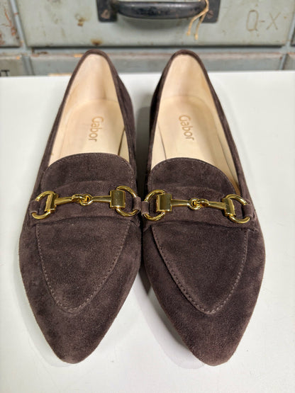 W Shoe Size 7 Gabor Chocolate Suede Loafers