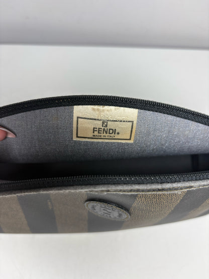 Authentic Fendi Penguin Striped Green, Black Vintage Pre-owned Pouch