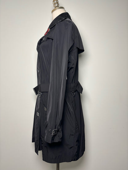 Women Size 16 Burberry Black Solid Trench Coat