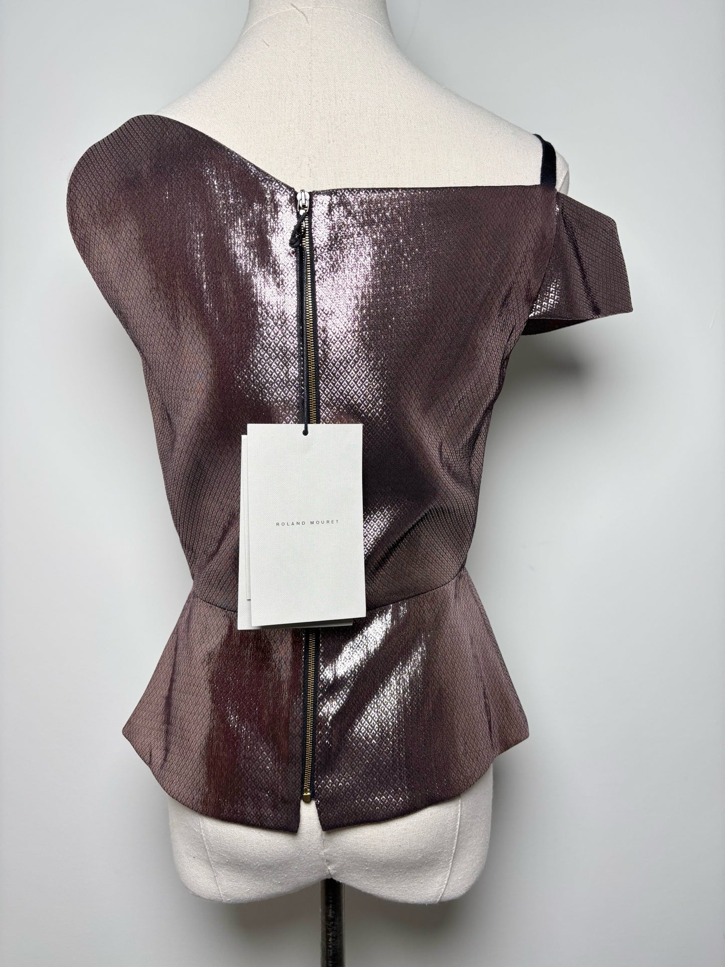 Women Size 6 Roland Mouret Metallic Pink Lame NWT Top