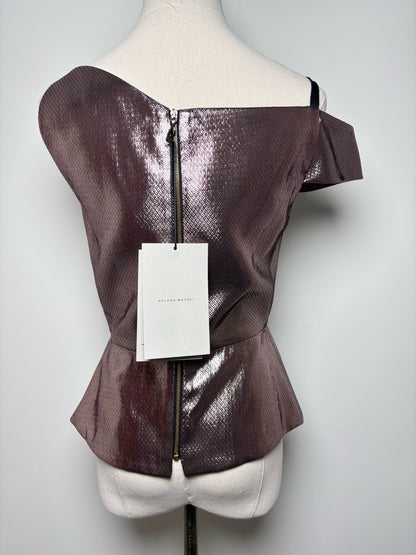 Women Size 6 Roland Mouret Metallic Pink Lame NWT Top