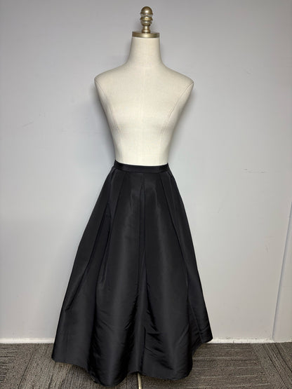 Women's Size 8 Tibi Black Pure Silk Faille NWT Pre-Owned Full Skirt