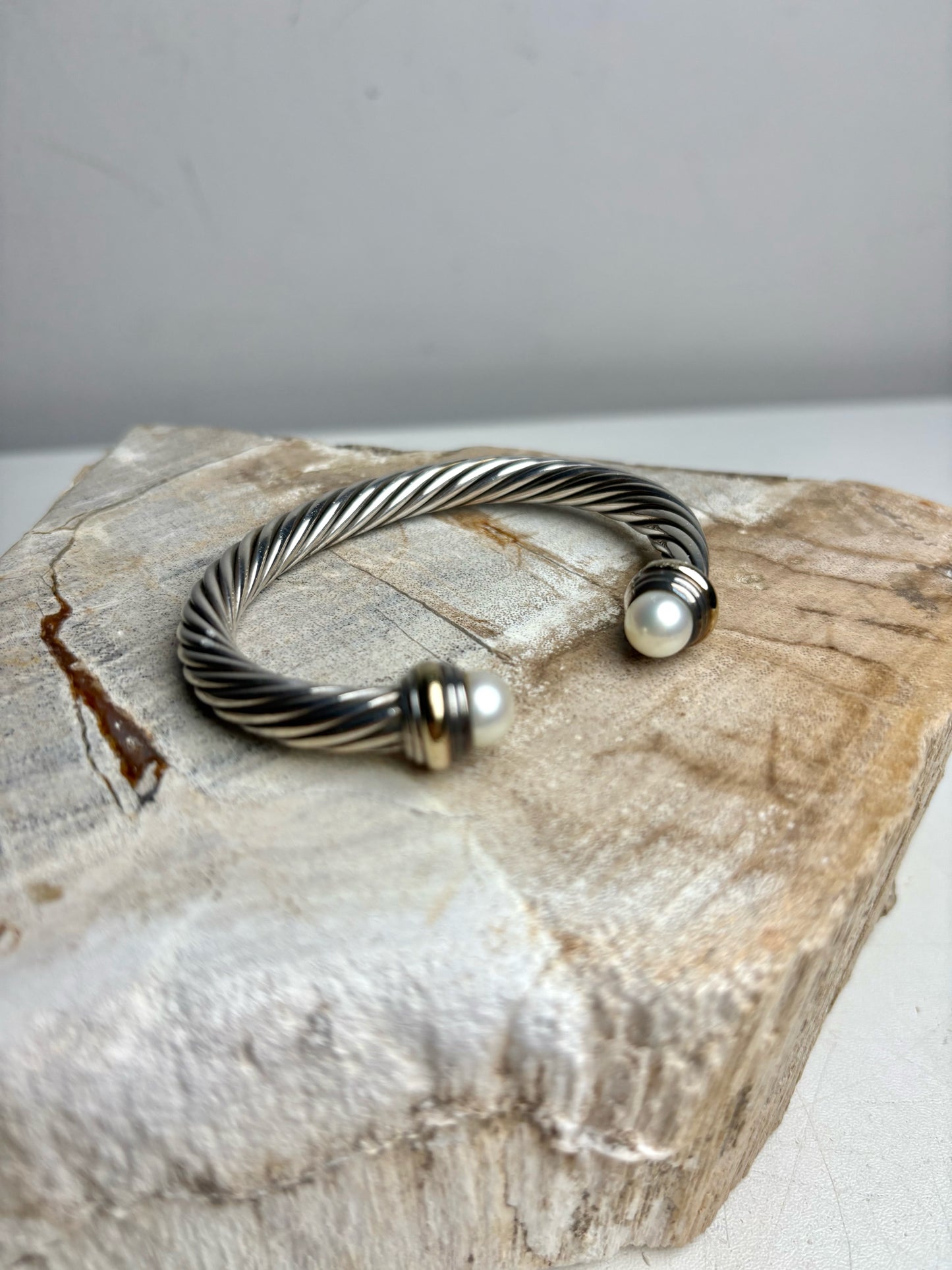 David Yurman Cable Pre-owned Pearl Bracelet