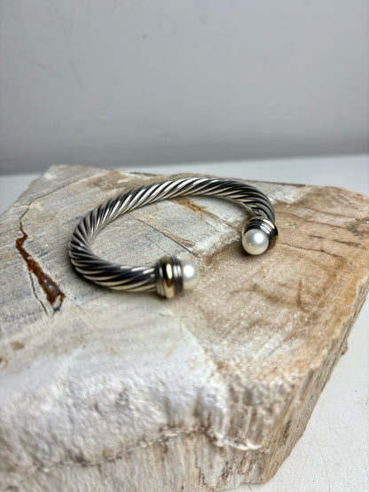 David Yurman Cable Pre-owned Pearl Bracelet
