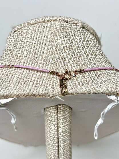 Abacus Row 14K Gold Filled Beads + Pink Japanese Miyuke BeadsArche  Necklace