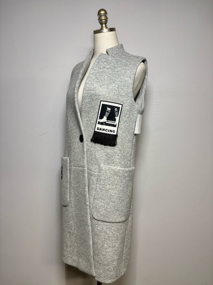 Women Size S Five Plus Music Gray Patches Women's Wool Blend Pre-owned Jacket