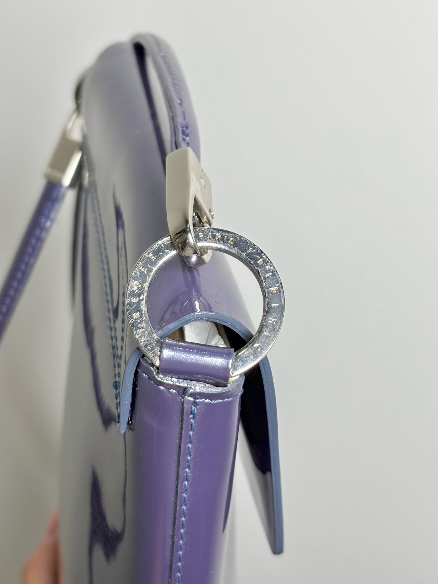 Frederic Paris Solid Patent Leather Small Purse