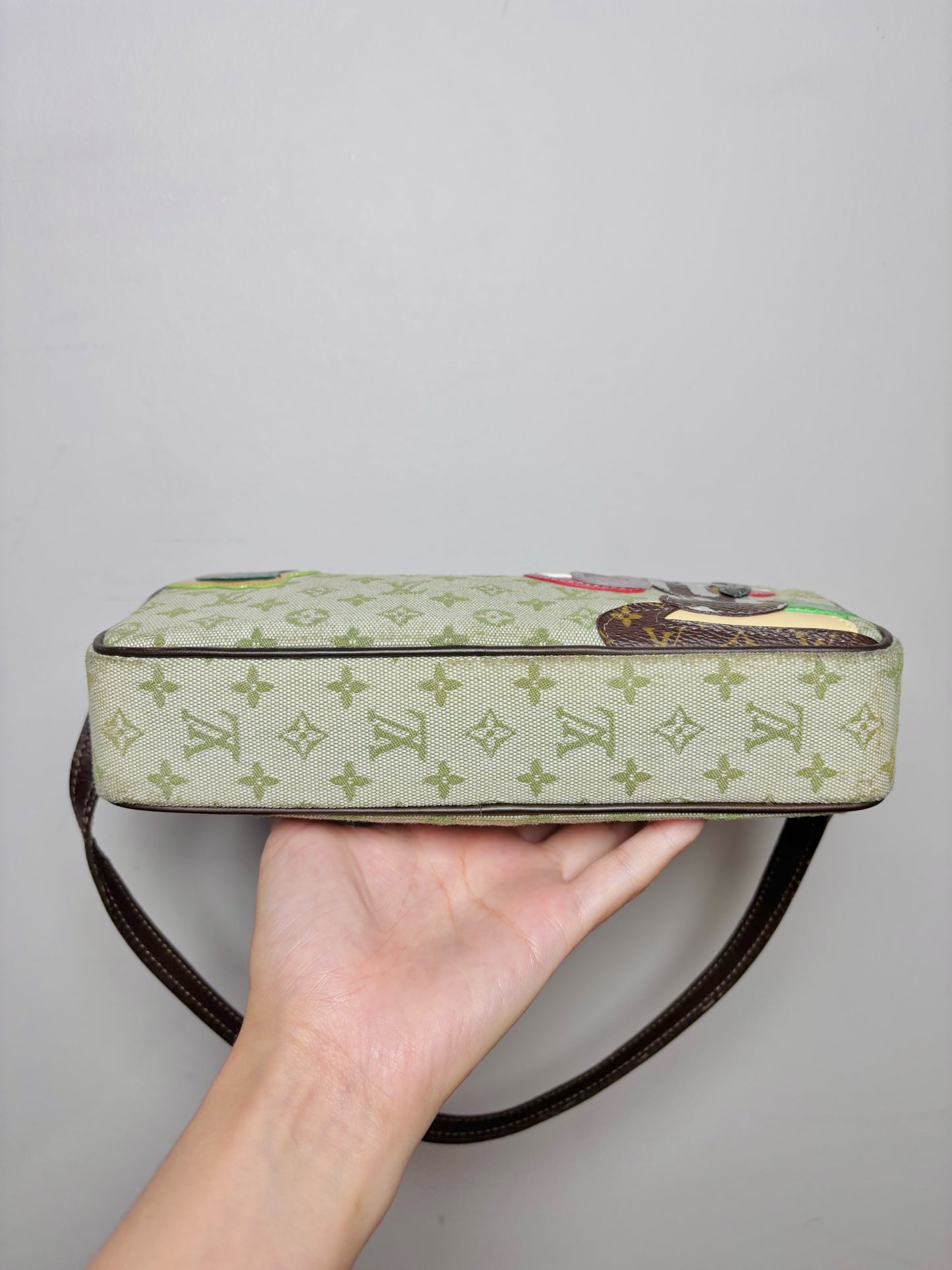 Louis Vuitton Mini Monogram Conte de Fees Canvas Green Cowhide Small Purse