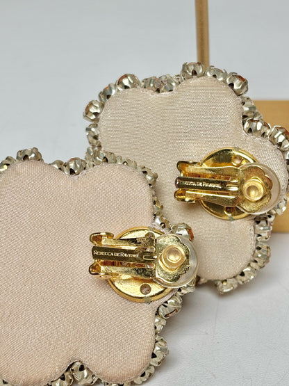 Rebecca de Ravenel Semi-Precious Gold-plated Clip-on Earrings
