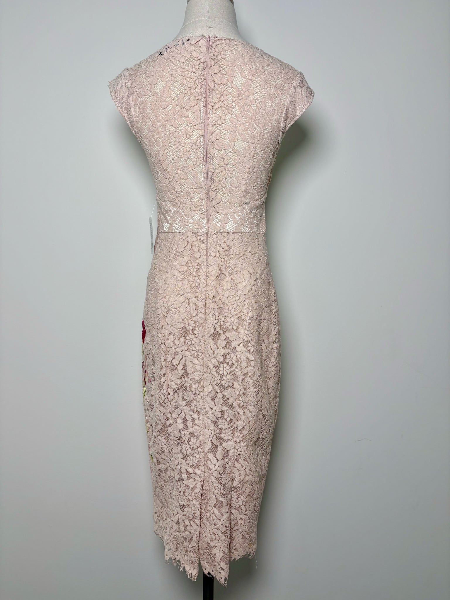 Women Size 2 Karen Millen Dusty Pink Lace, Embroidered Sheath Dress Women Size 2 Karen Millen Dusty Pink Lace, Embroidered Sheath Dress