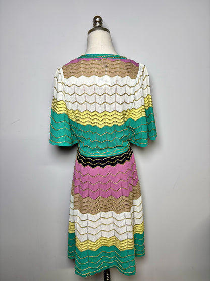 Women Size 42 ( 6 US) M Missoni Multi-Color Chevron A-line Pre-owned NWT Dress