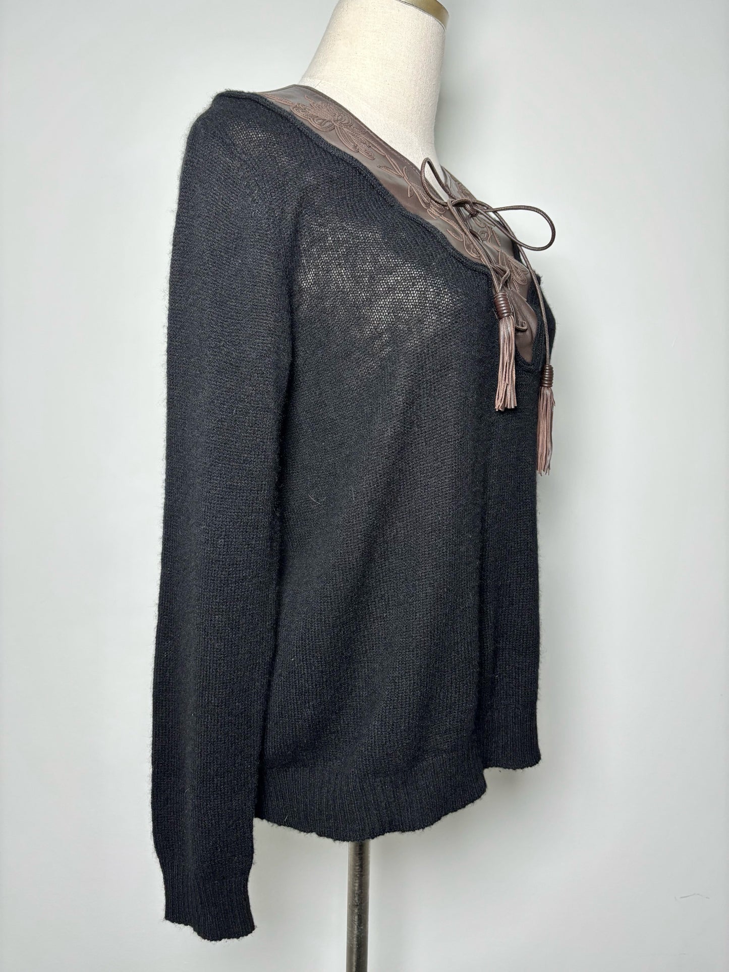 Women Size XS Ralph Lauren Purple Label Black Solid Top