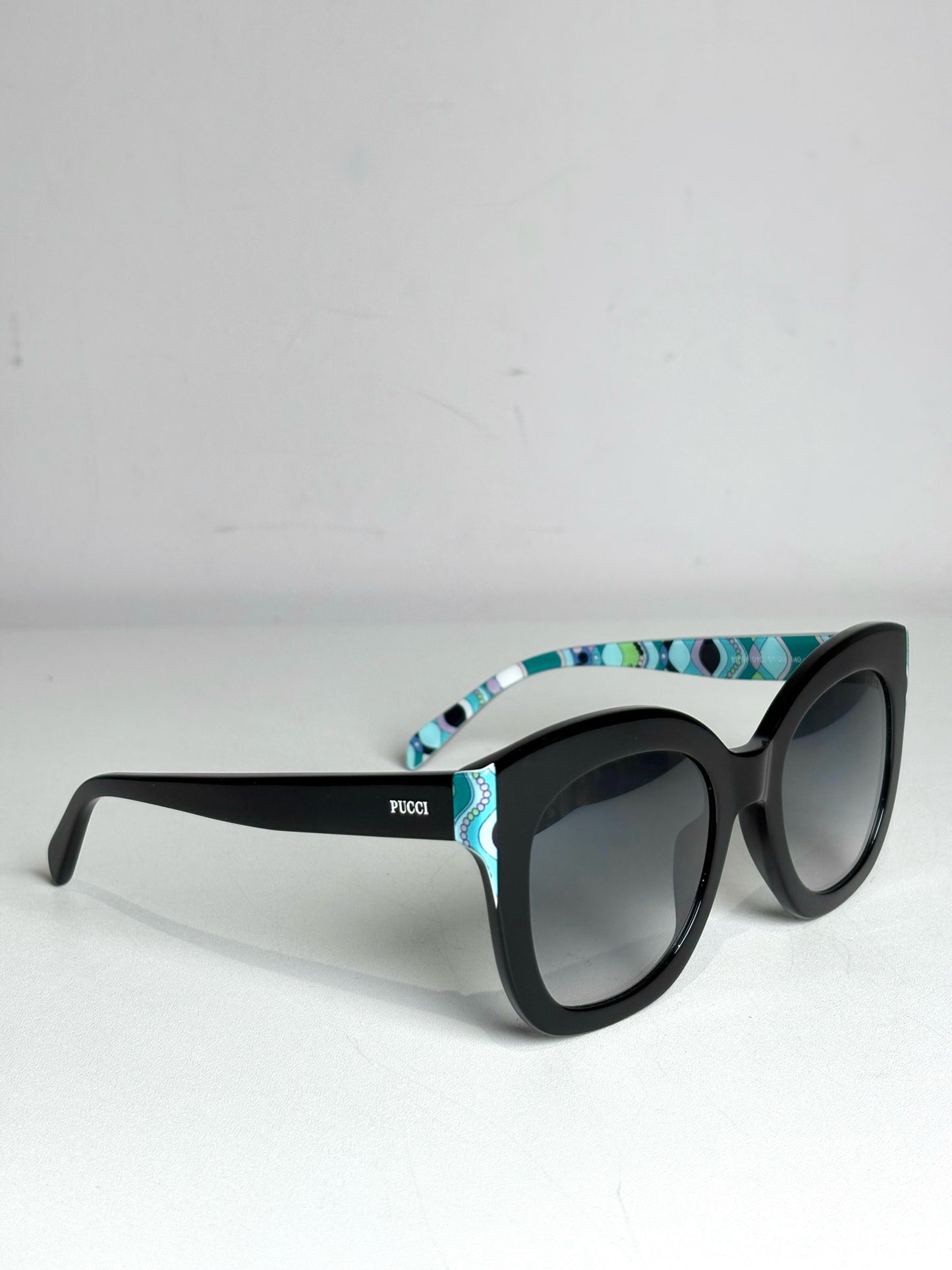 Emilio Pucci EP 97 01C Pre-owned Black Acetate Sunglasses