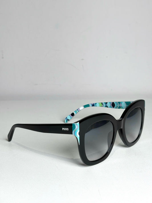 Emilio Pucci EP 97 01C Pre-owned Black Acetate Sunglasses