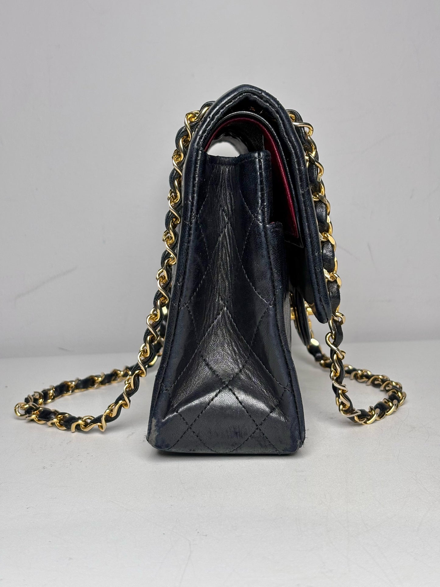 Chanel Quilted Vint Leather DoubleFlap Series 0 24K Gold-Plated Pre-owned Bag