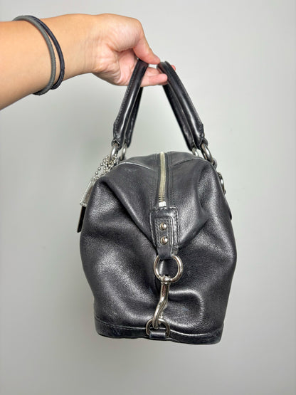 Coach Leather Black Cowhide Madison Sabrina Satchel Y2K Purse