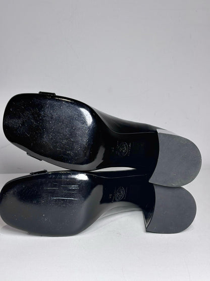 W Shoe Size 38 (8 US) Versace Black Patent Leather Women's Pre-owned Pump
