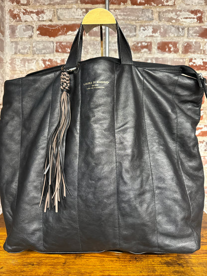 Leather Laura Di Maggio Leather Black Cowhide Purse