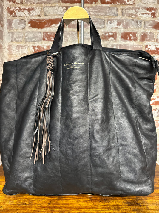 Leather Laura Di Maggio Leather Black Cowhide Purse