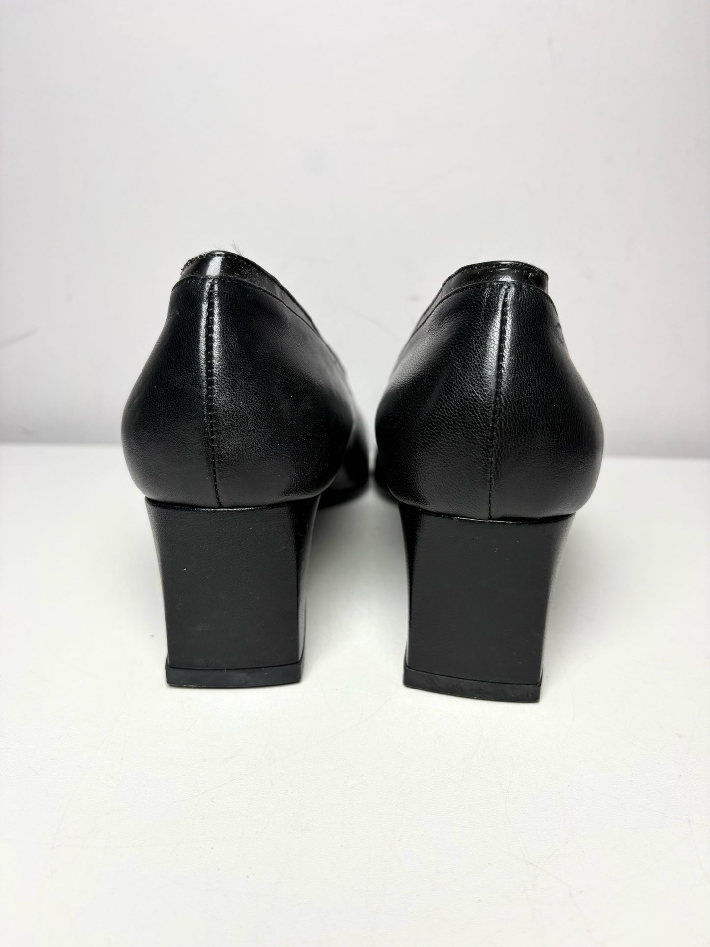 W Shoe Size 10 Fendi Black Leather Genuine Leather Women's Vintage Pump