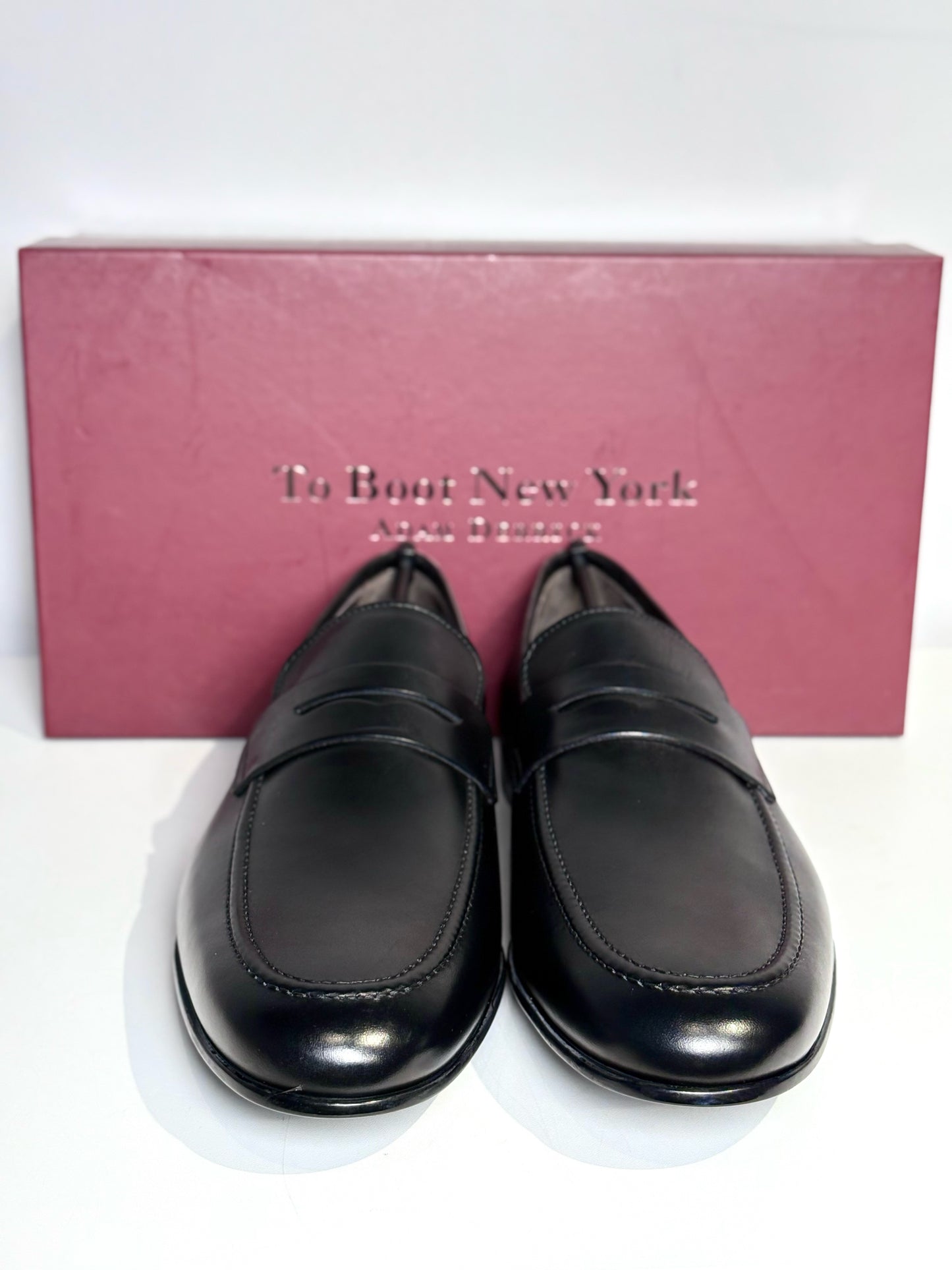 To Boot New York Black Leather Solid Size 10 Men's Shoes