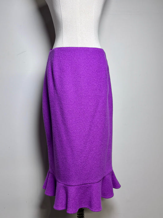 Women Size 40 (10) Escada Purple Rabbit Cashmere Blend Pre-owned Skirt