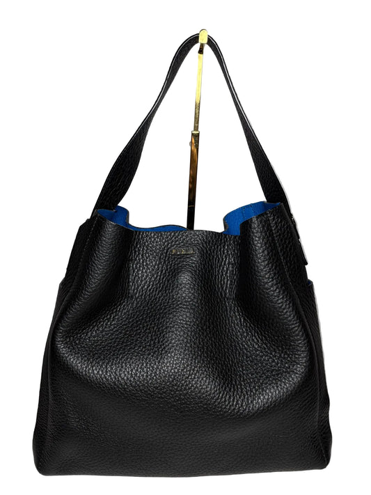 Black leather shoulder bag