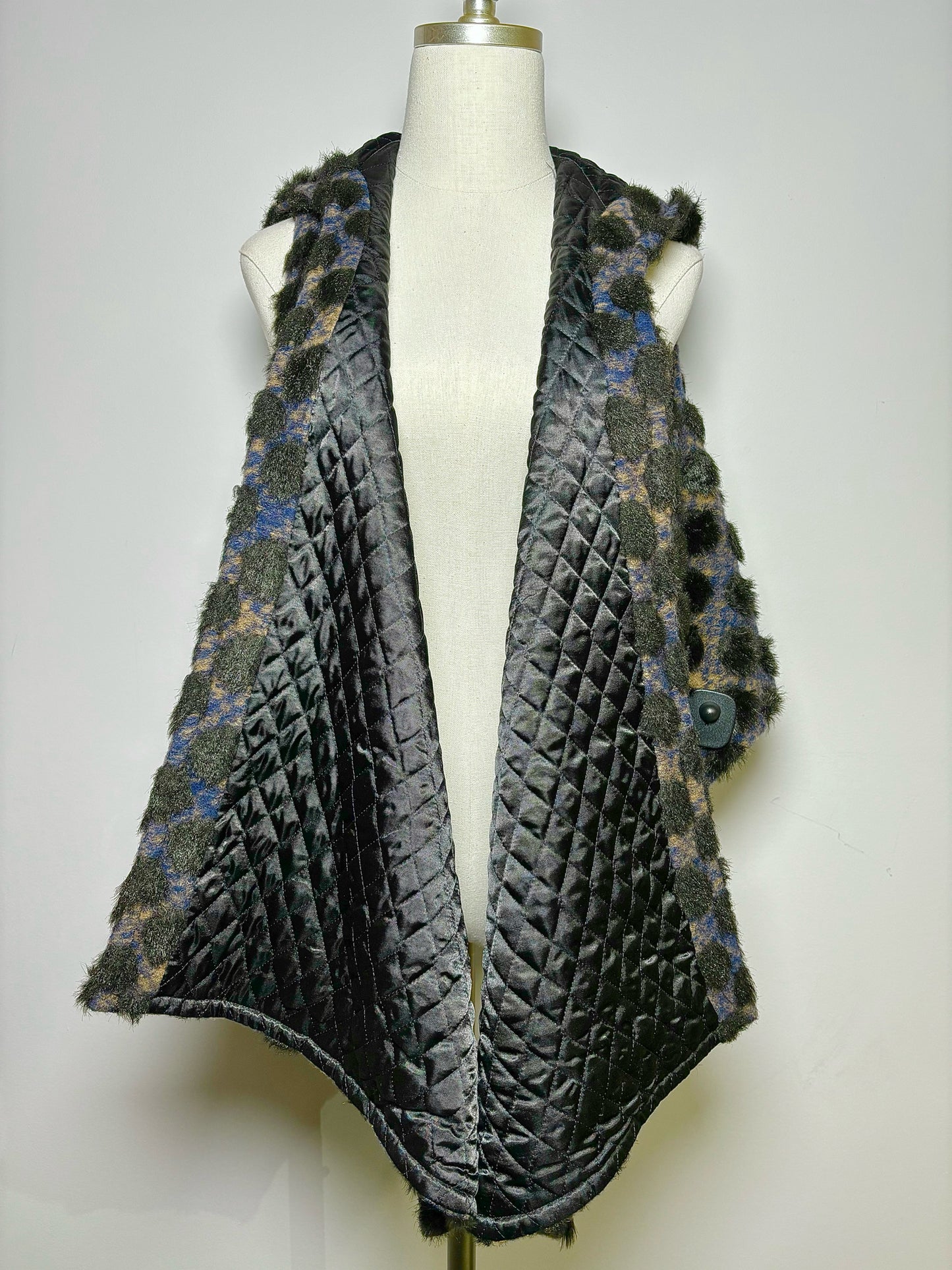 Women Size 2 Thakoon Addition Multi-Color Print Wool Vest Jacket