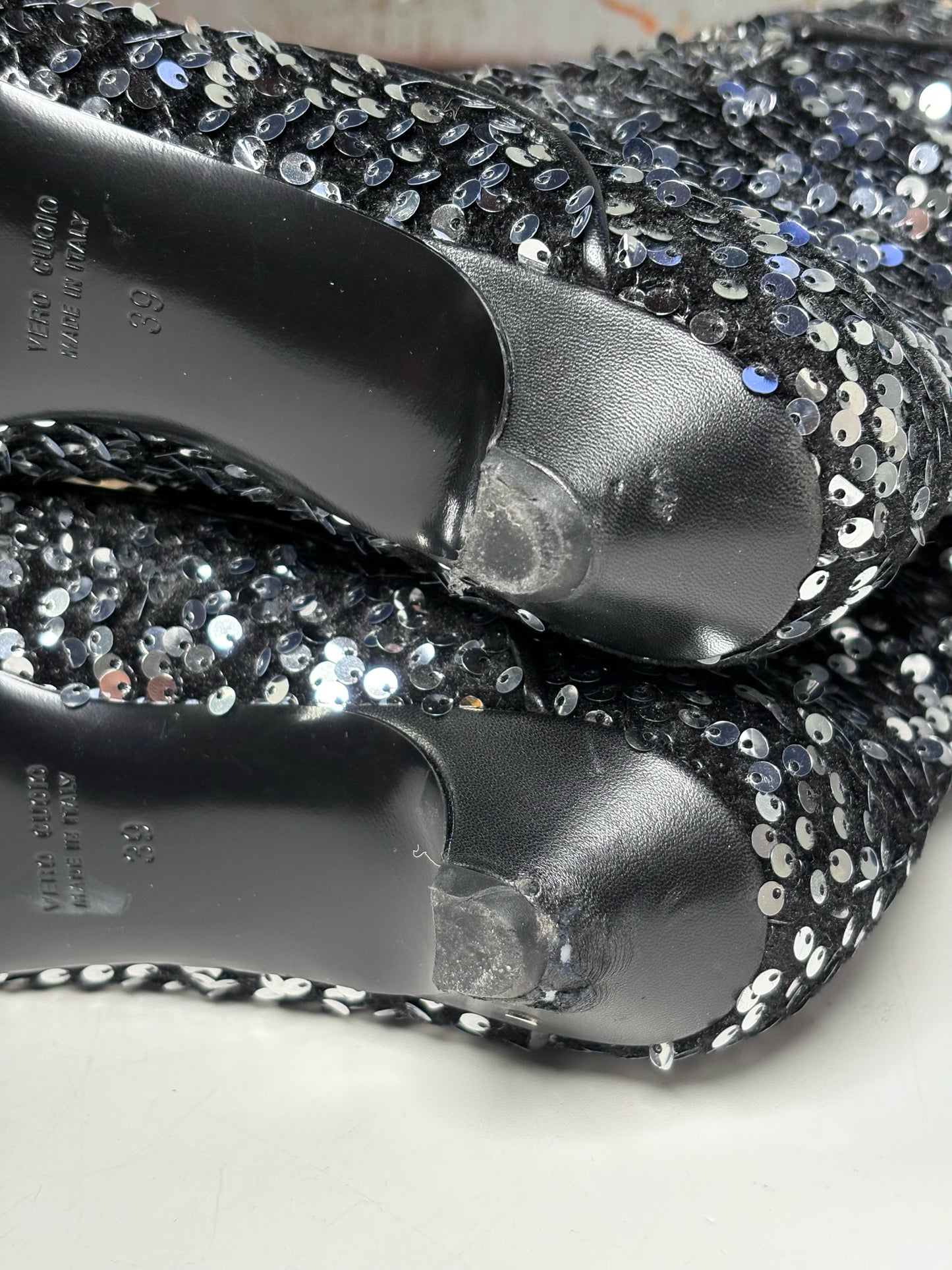 W Shoe Size 39 (8.5 US) Laurence Dacade Black Sequins Vanessa Ankle Boots