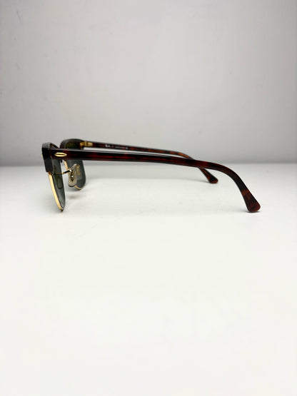 Unisex Ray-Ban RB3016 Clubmaster Brown Tortoiseshell & Gold Pre-Owned Sunglasses