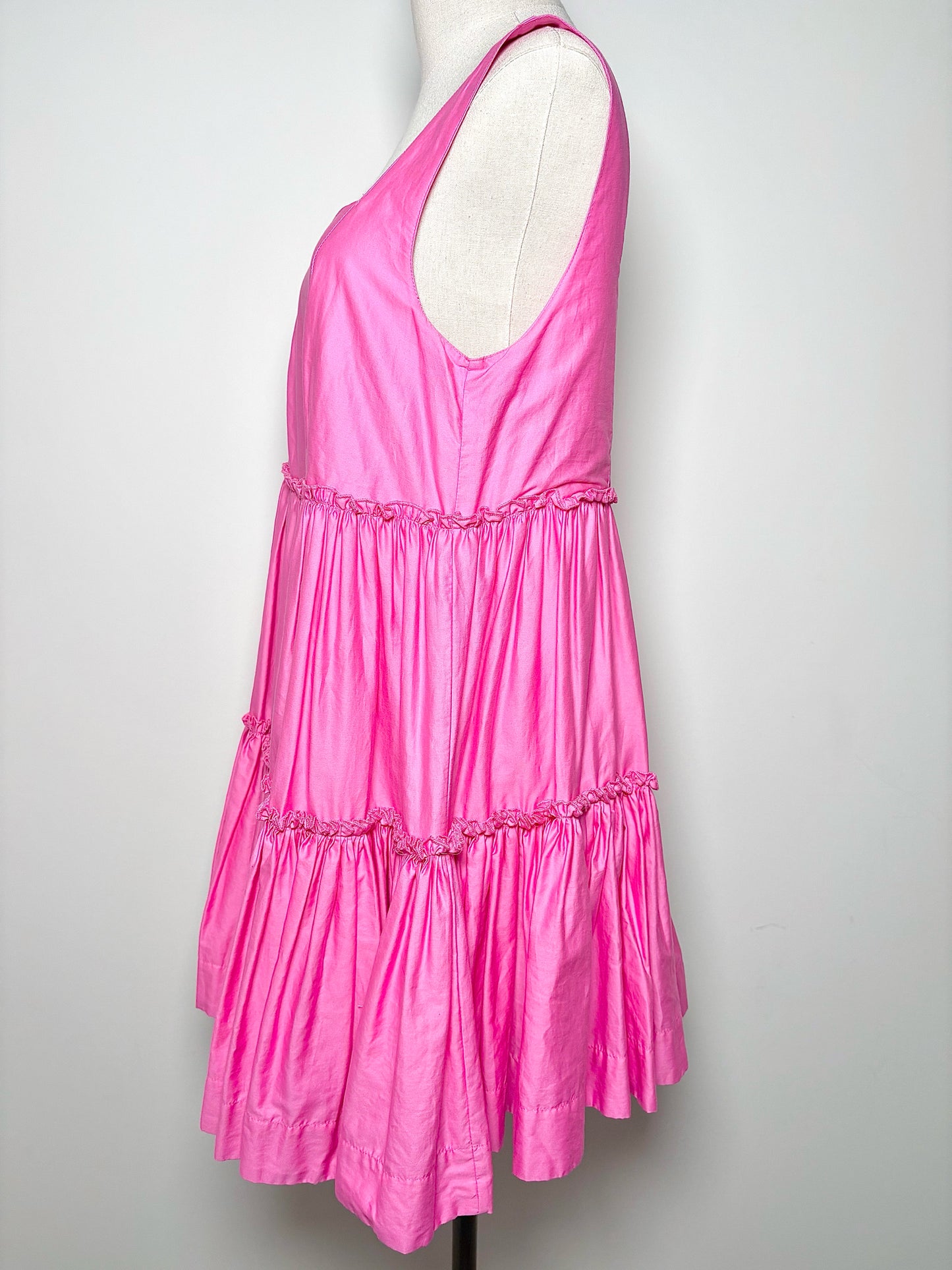 Women Size S Aureta Pink Solid Pure Cotton Dress