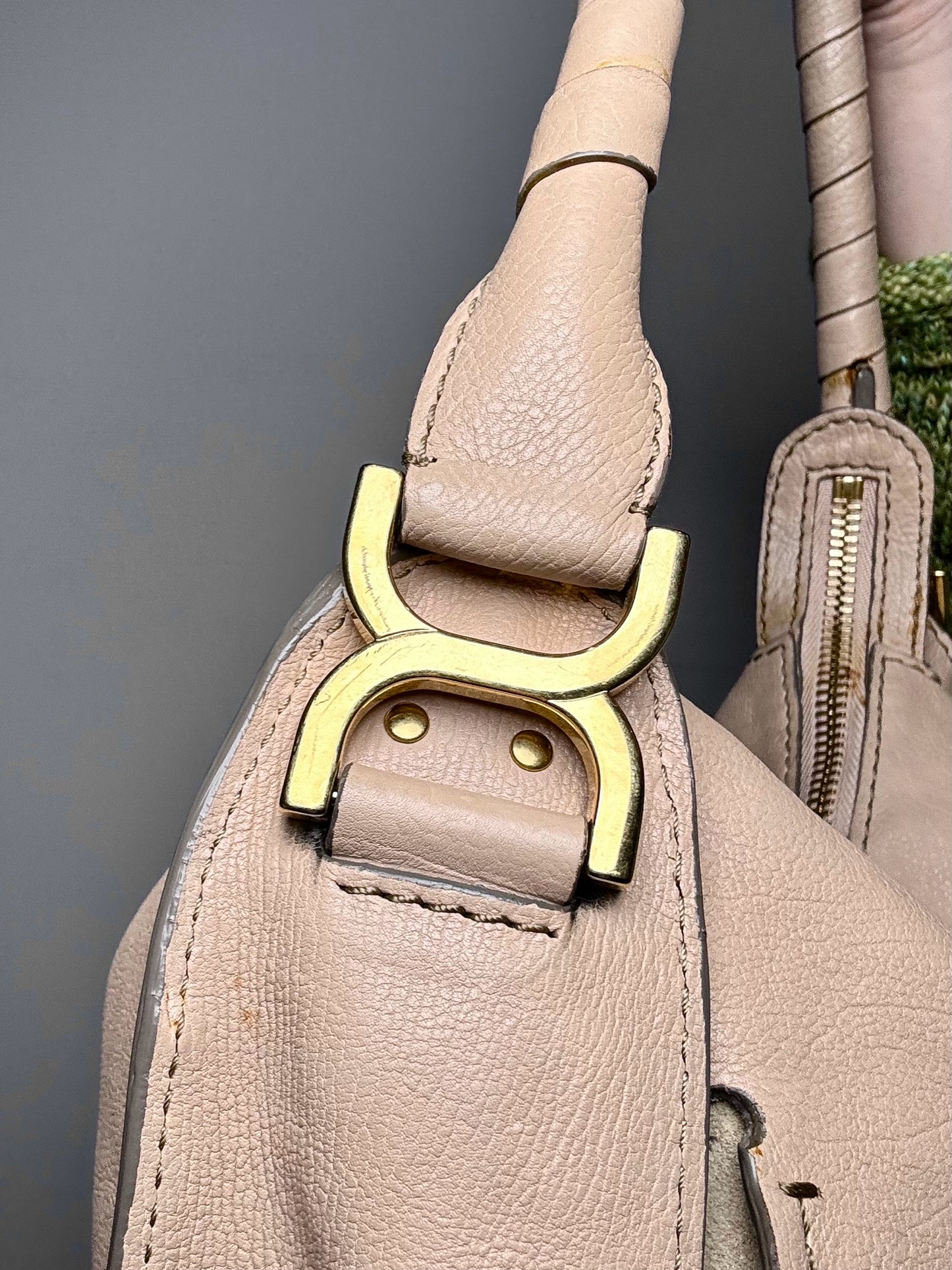 Leather Chloe Marcie Beige Shoulder Hobo Bag | Pre-owned