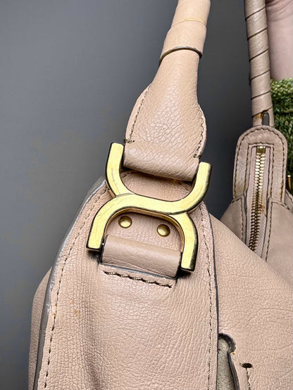 Leather Chloe Marcie Beige Shoulder Hobo Bag | Pre-owned