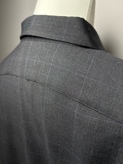 Men's Size L Ralph Lauren Black Label Gray Purple Check Pure Wool Pre-Owned Shirt