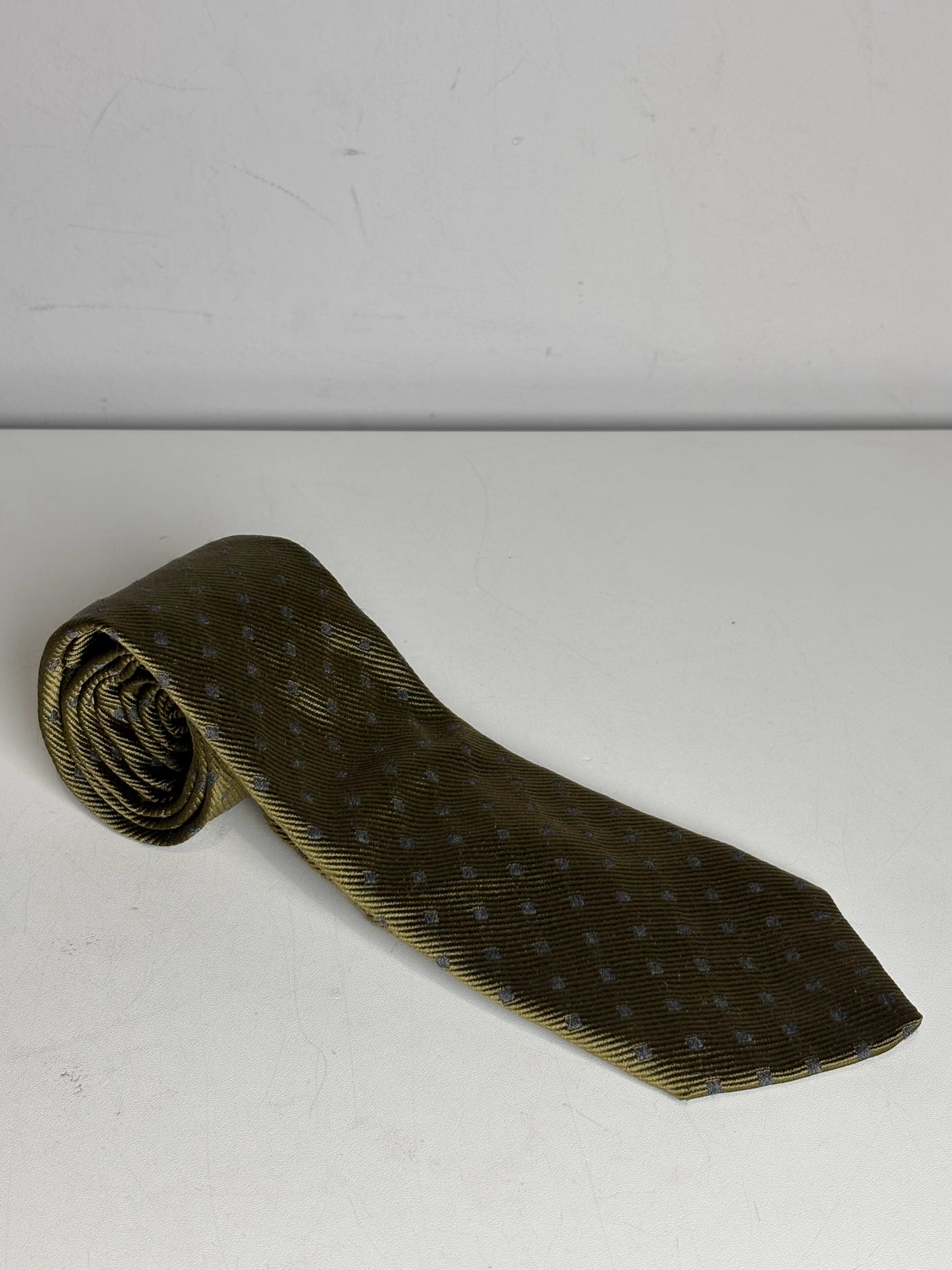 Prada Deep Forest Green Silk Diamond Jacquard Men's Tie