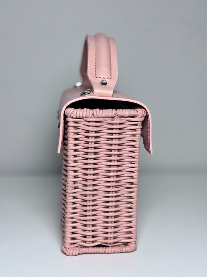 Wicker & Leather Wicker Wings Pre-owned Pink Small Purse
