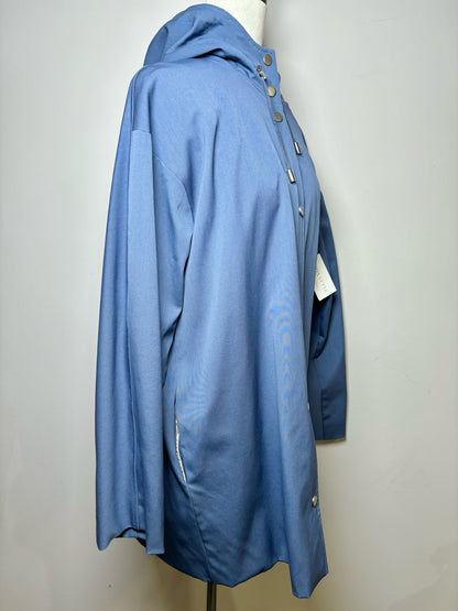 Women Size 44 Colombo Blue Solid Wool Jacket