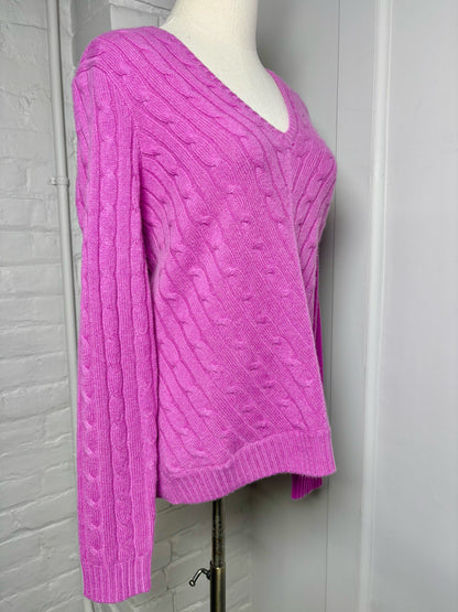 Women Size L Ralph Lauren Black Label Purple Solid Cashmere Sweater