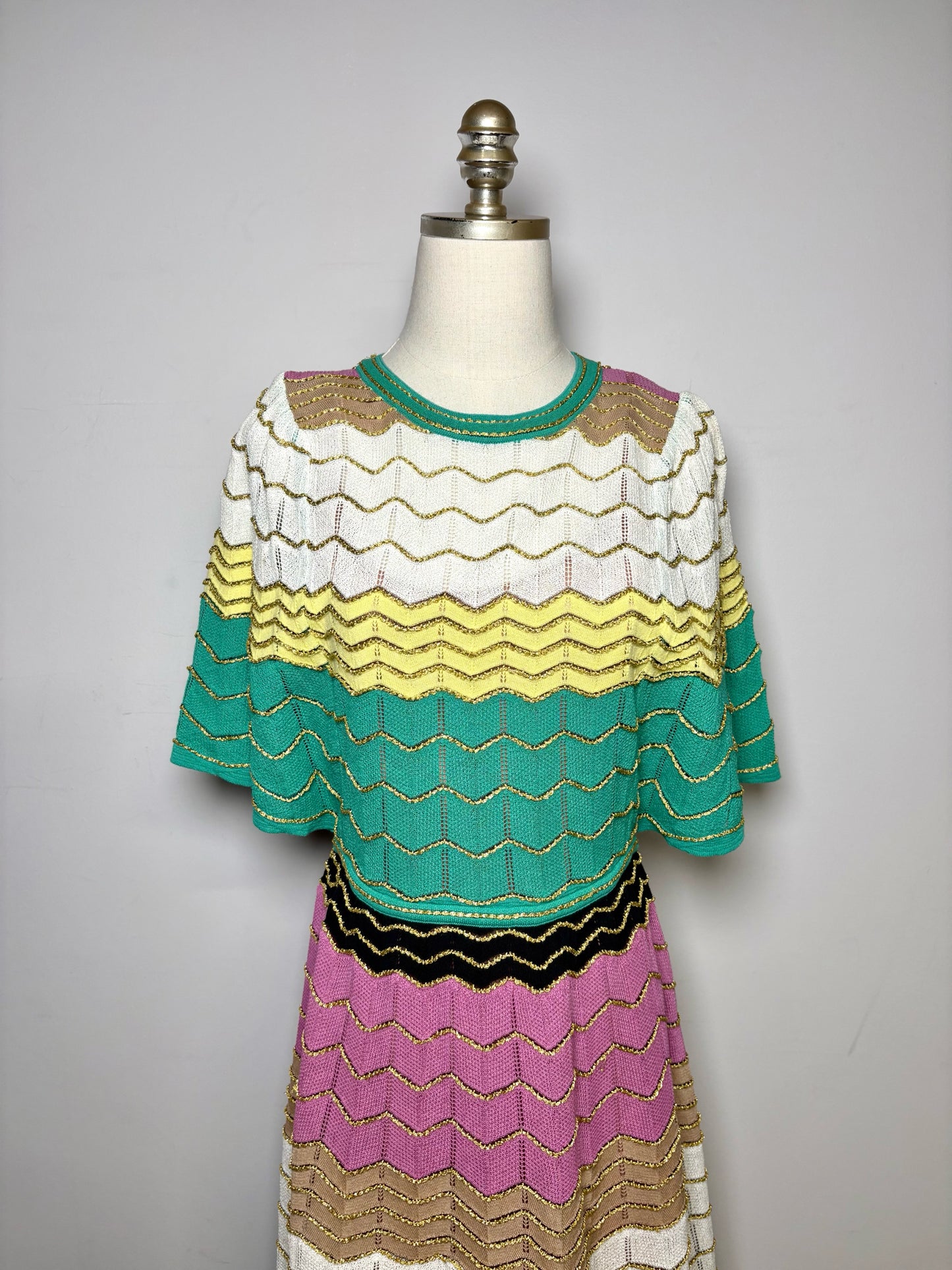 Women Size 42 ( 6 US) M Missoni Multi-Color Chevron A-line Pre-owned NWT Dress
