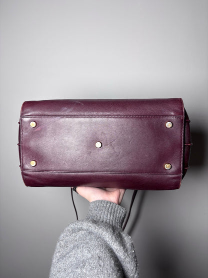 Saint Laurent Sac De Jour Burgundy Leather Iconic YSL Classic 2024 Pre-owned