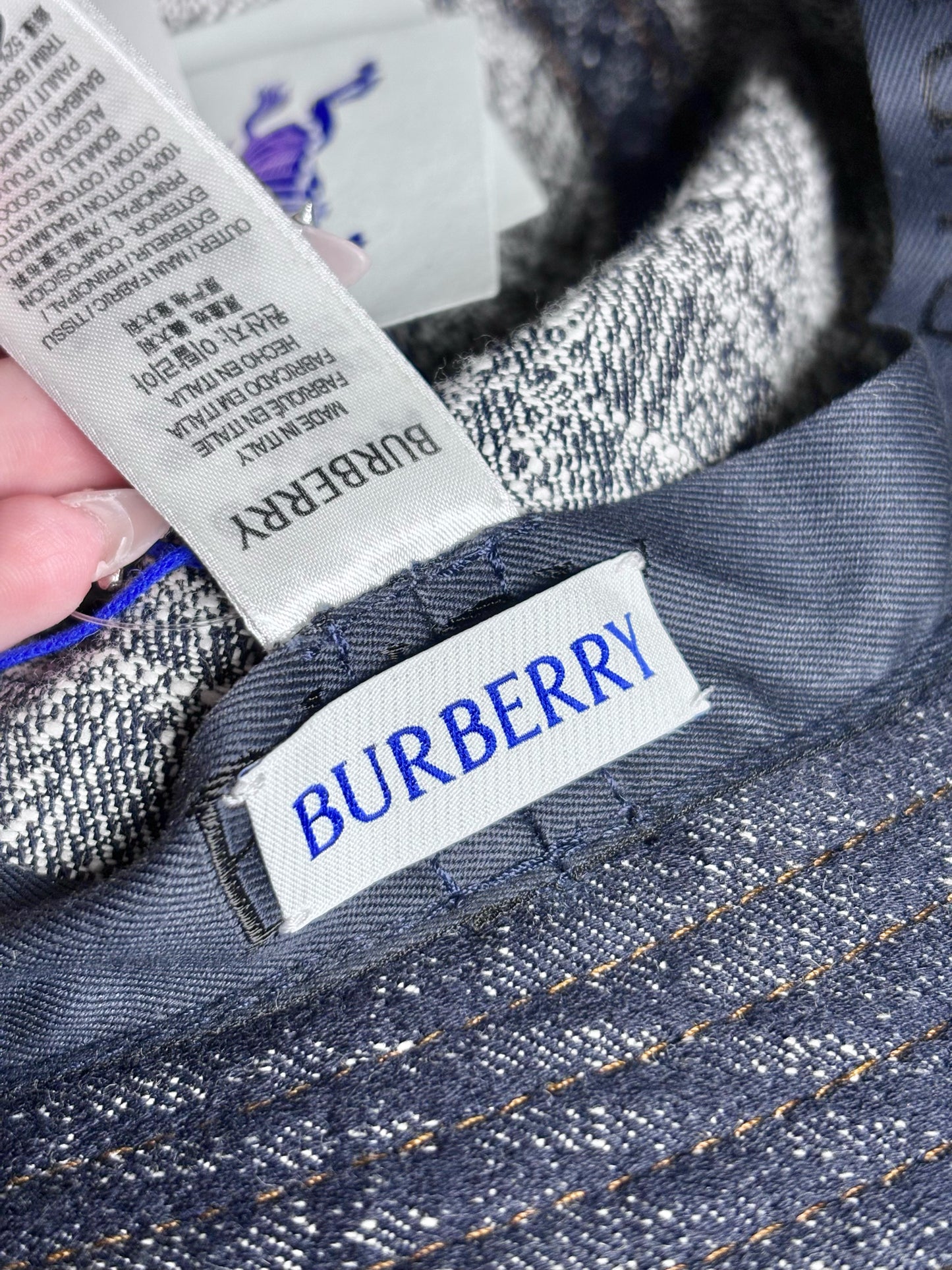 Burberry Pure cotton Pre-owned, NWT Blue One Size Hat