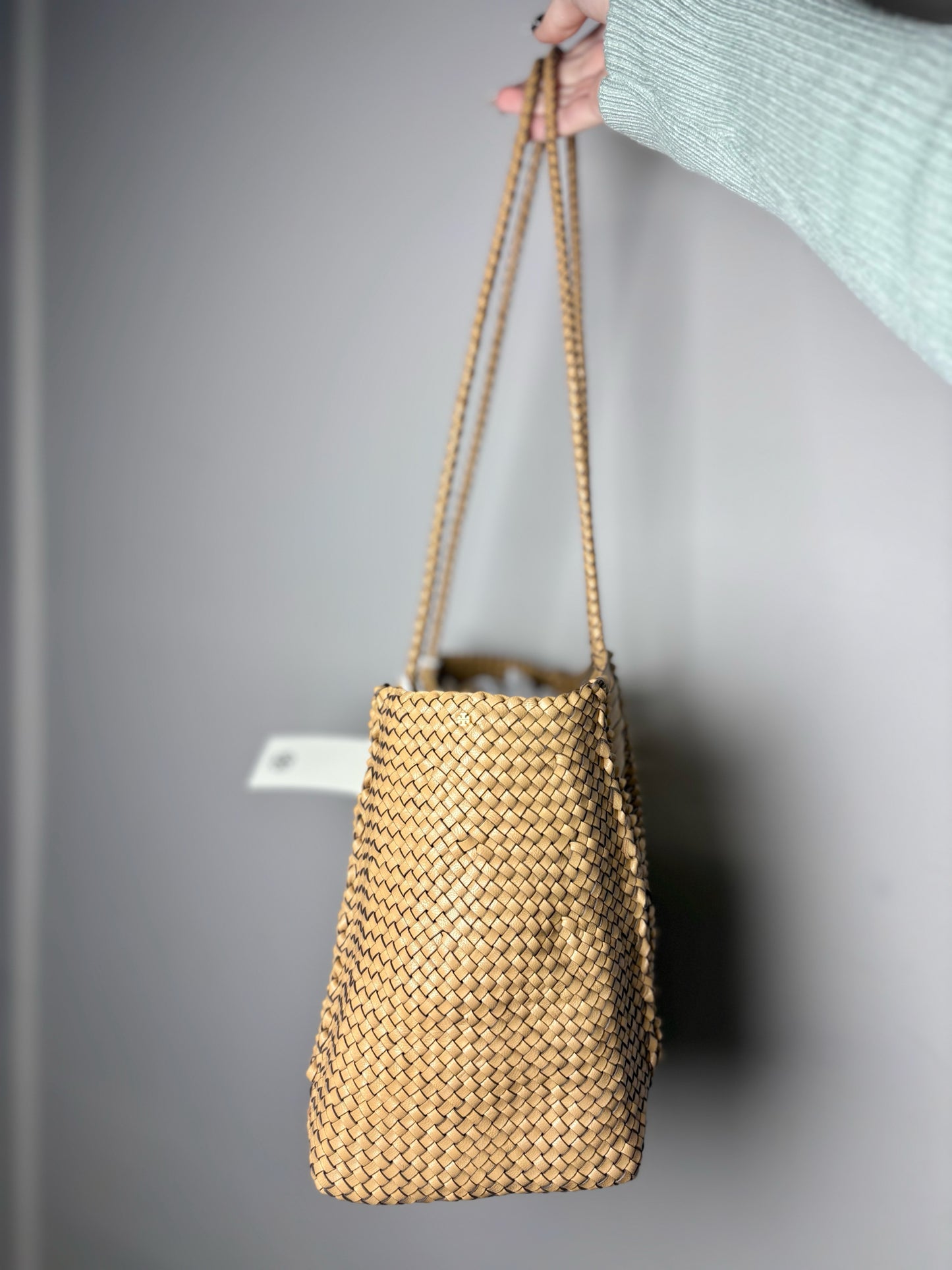 Tory Burch Woven Leather Pre-owned, NWT Tan Purse
