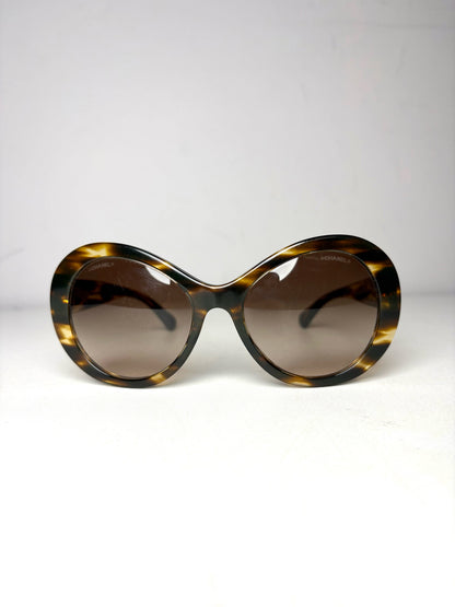 Chanel Pre-owned Brown Acetate Sunglasses